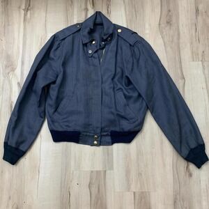 Vintage 1980s bomber jacket with gold buttons